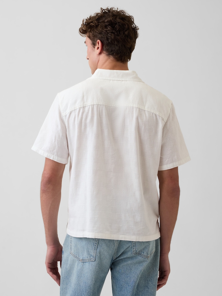 Dobby Relaxed Straight-Hem Shirt