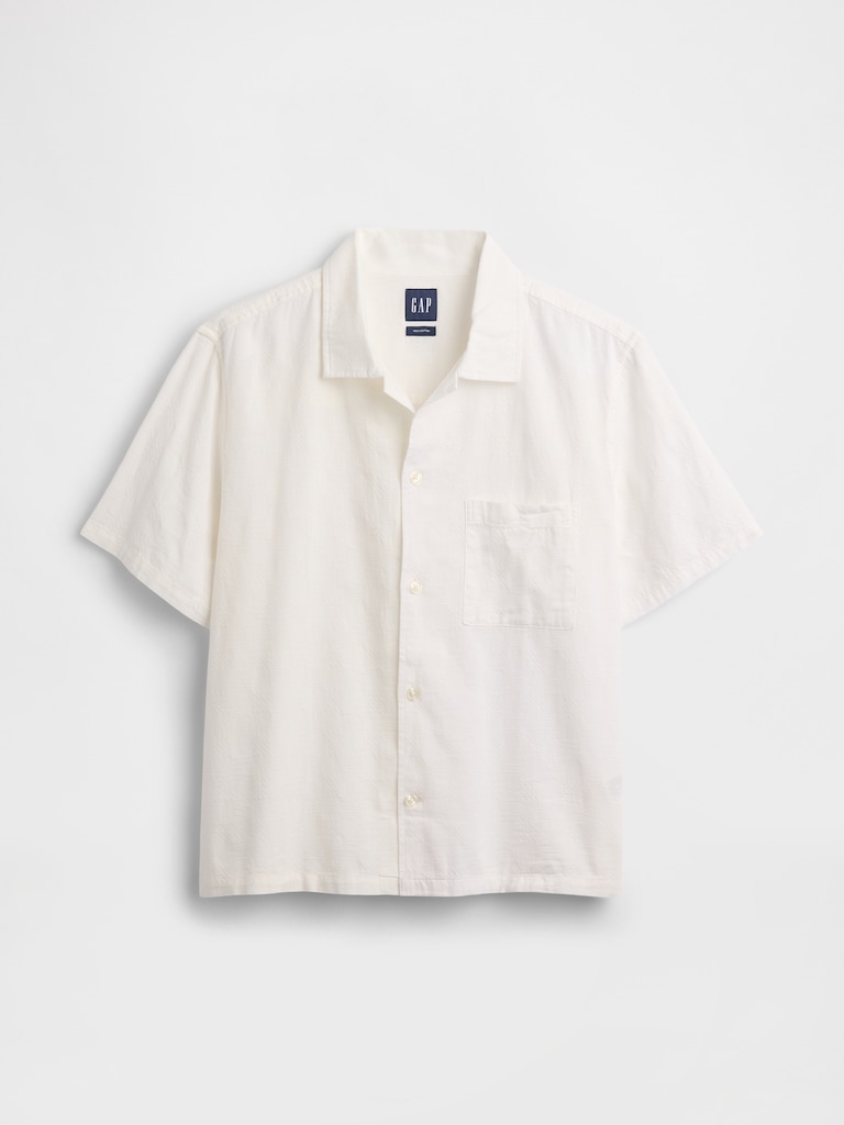 Dobby Relaxed Straight-Hem Shirt