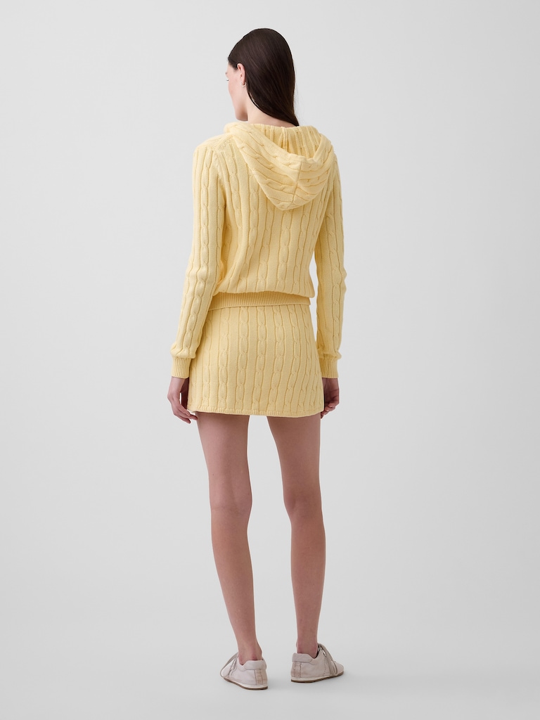 100% Cotton Cable-Knit Mini Skort