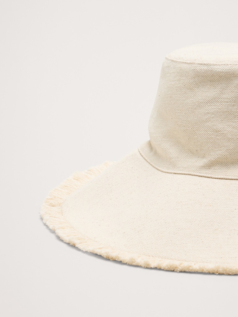 Fringed Canvas Packable Sun Hat By Hat Attack