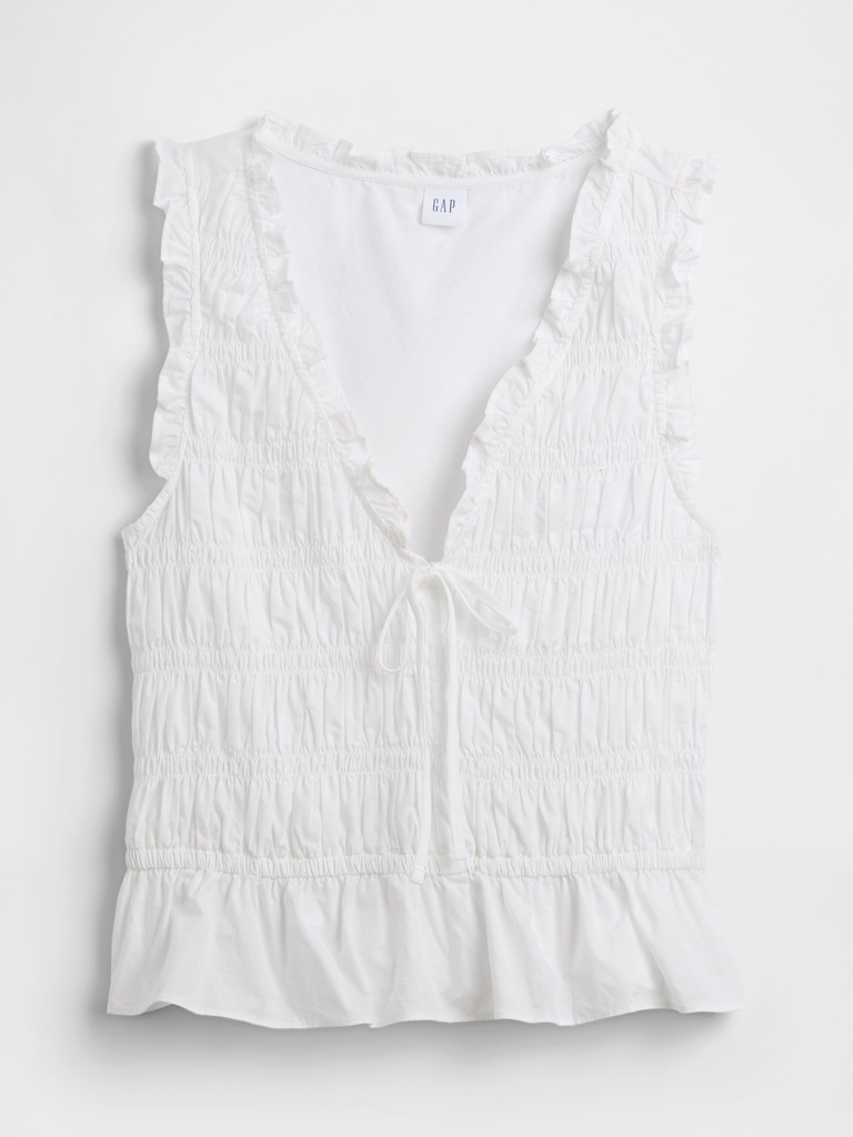 Smocked Sleeveless Top