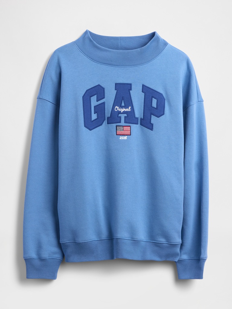 Oversized Gap Logo Mockneck Tunic Sweatshirt