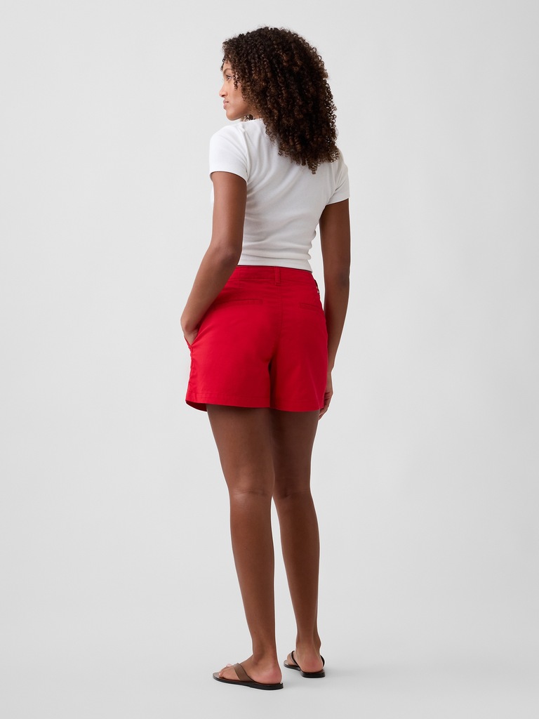 5" Mid Rise Downtown Khaki Shorts