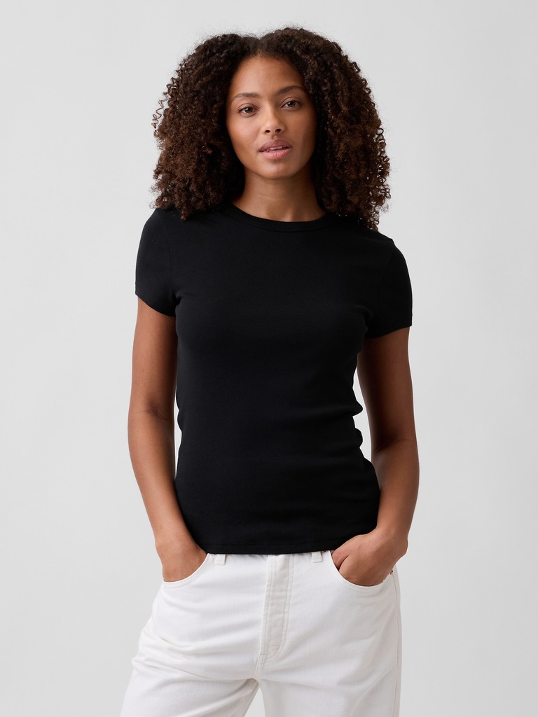 Modern Ribbed Crewneck T-Shirt