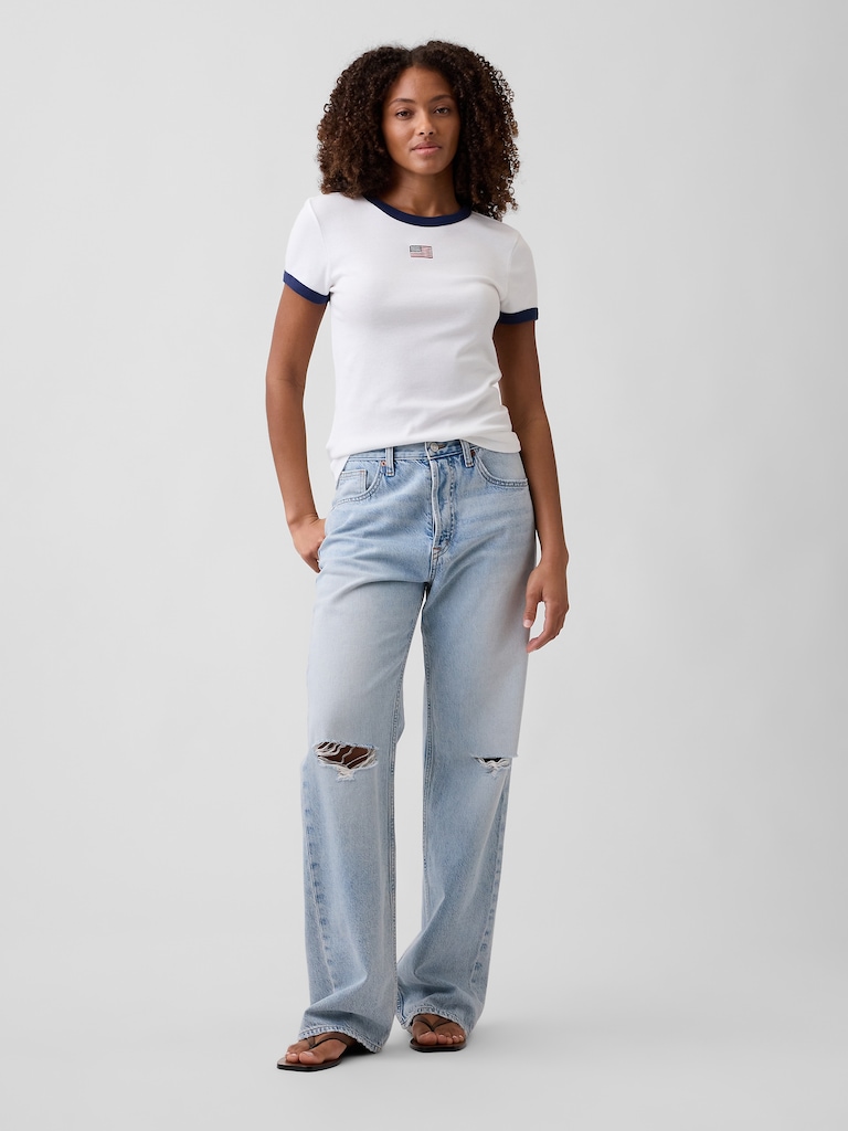 Modern Ribbed Crewneck T-Shirt