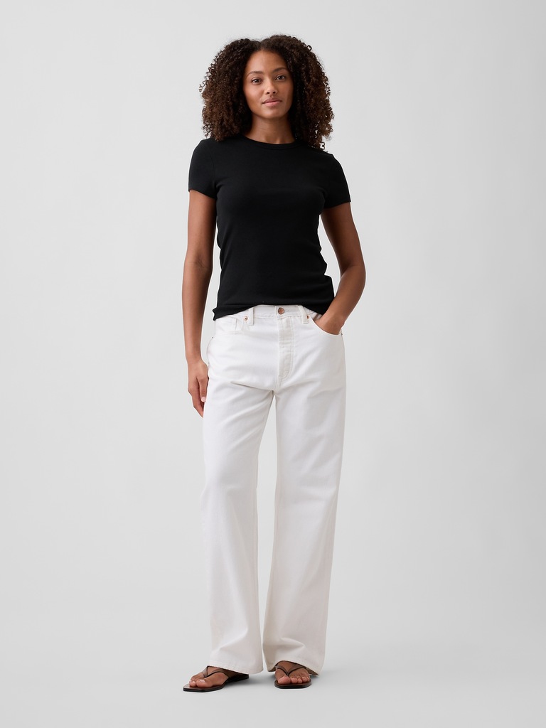 Modern Ribbed Crewneck T-Shirt