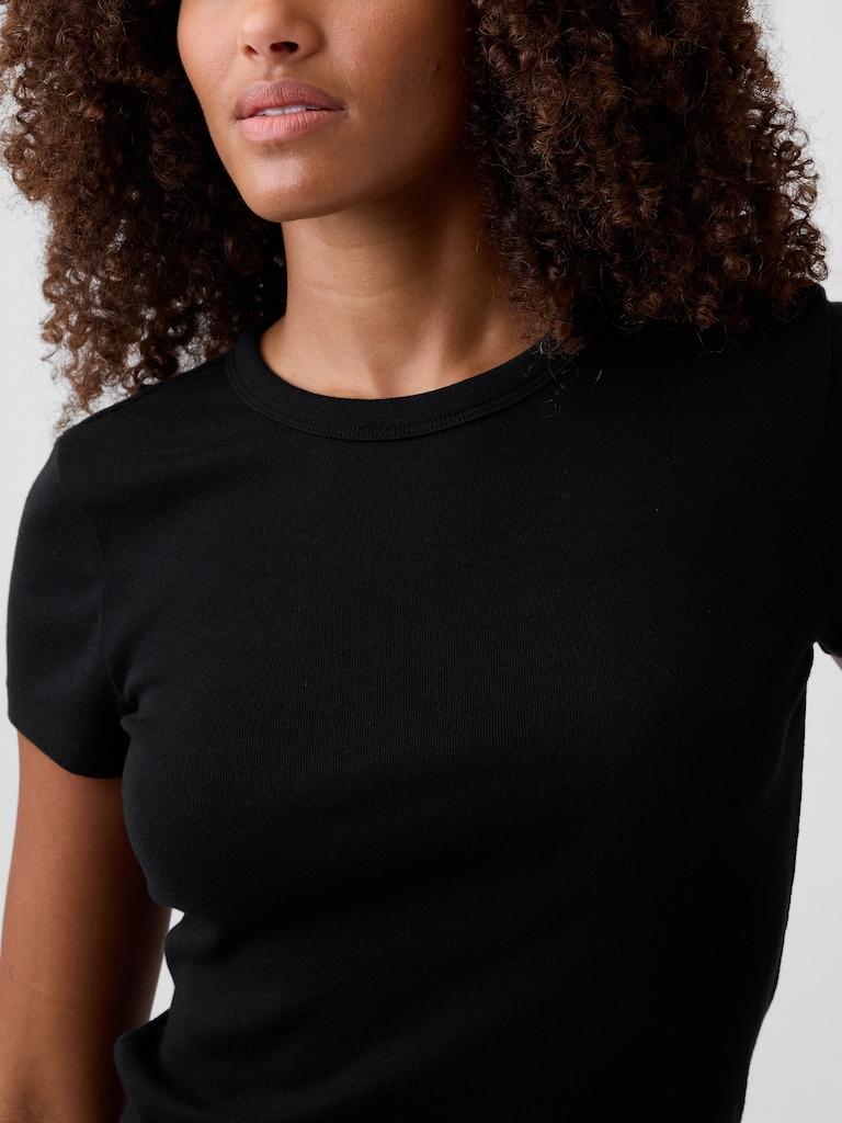 Modern Ribbed Crewneck T-Shirt