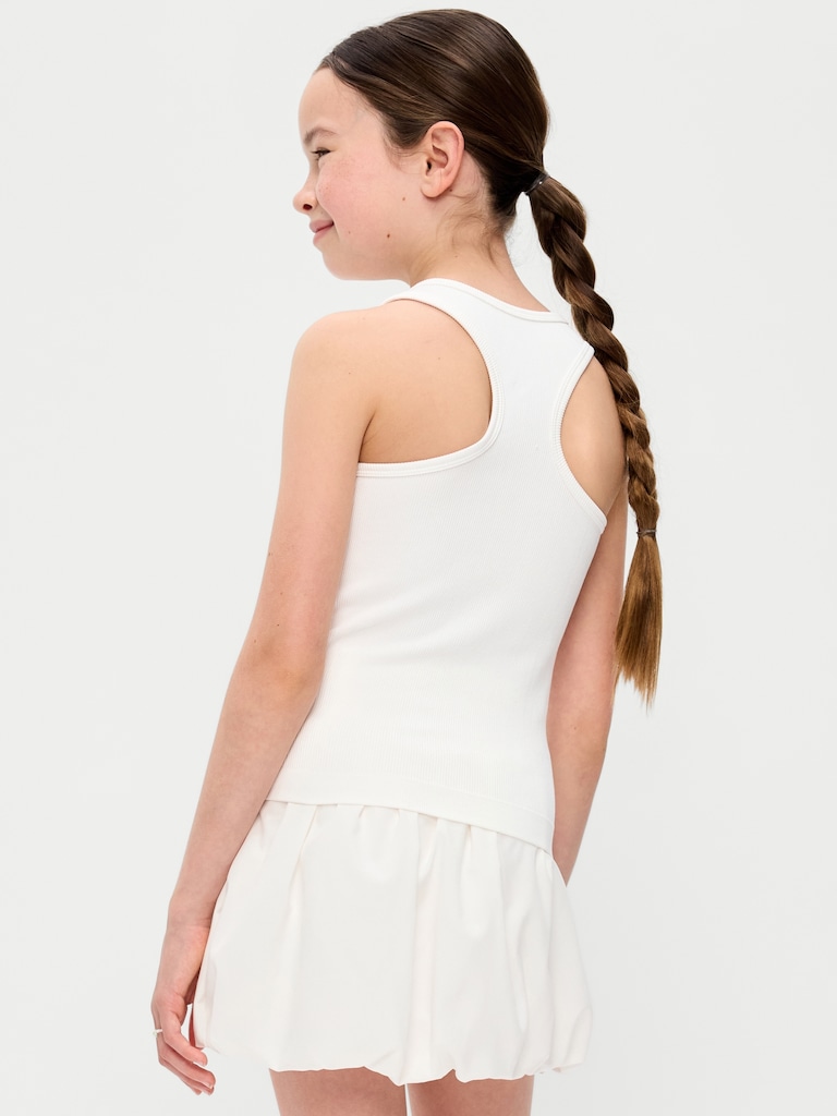 Fitted Seamless Ribbed Racerback Performance Top for Girls