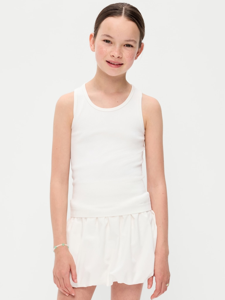 Fitted Seamless Ribbed Racerback Performance Top for Girls