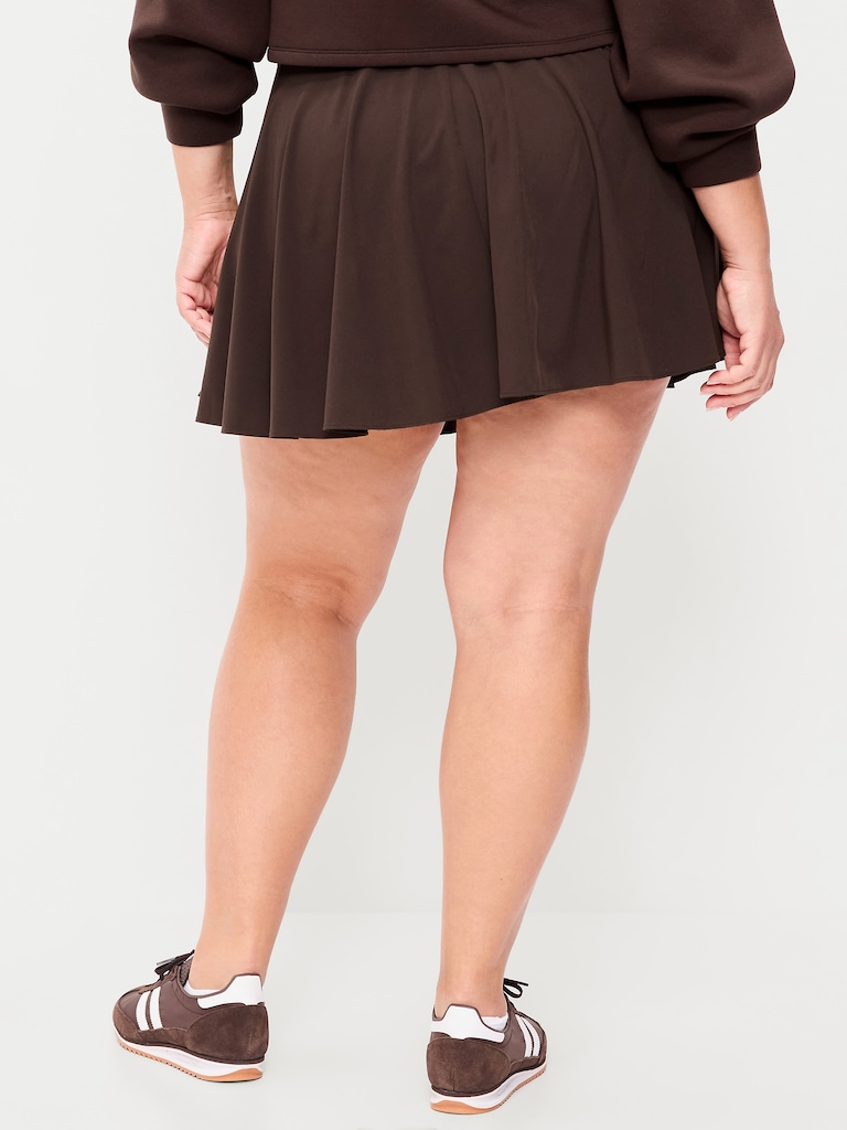 Extra High-Waisted Stretch Woven Swing Skort