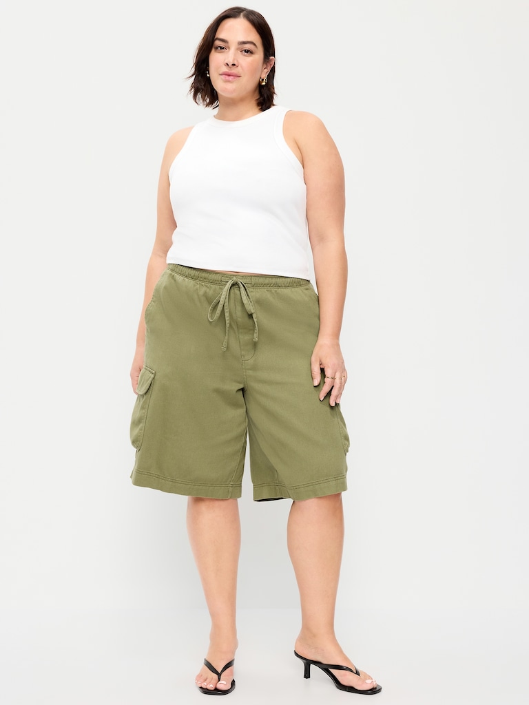Mid-Rise Bermuda Cargo Shorts