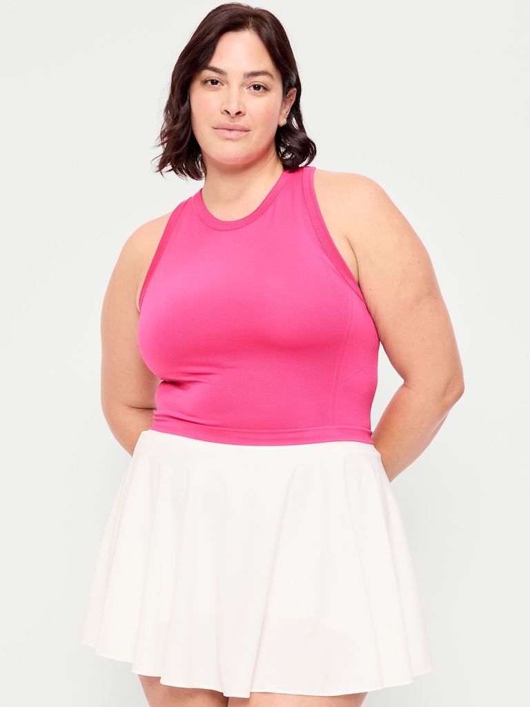 Seamless Fitted High-Neck Crop Top