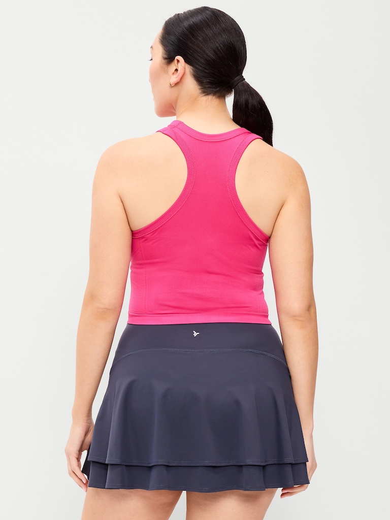 Seamless Fitted High-Neck Crop Top