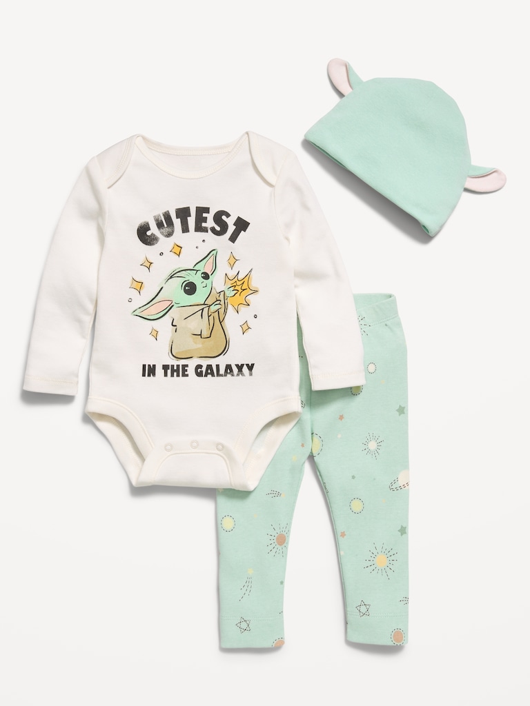 Star Wars™ Grogu Bodysuit, Leggings & Beanie 3-Piece for Baby