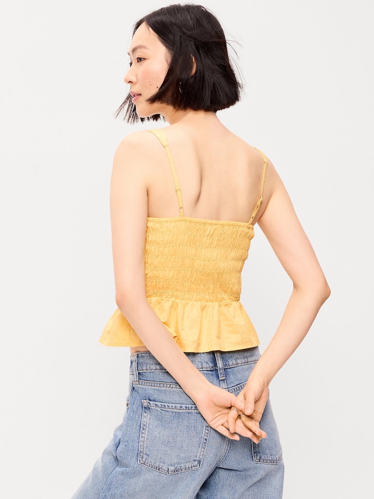 Smocked Peplum Tank Top