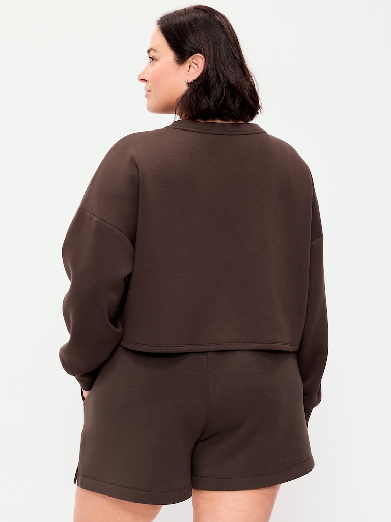Bounce Fleece Crew-Neck Cropped Sweatshirt