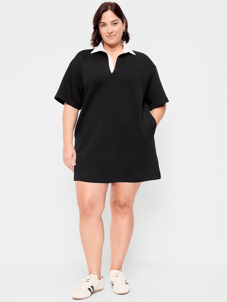 Bounce Fleece Short-Sleeve Polo Dress