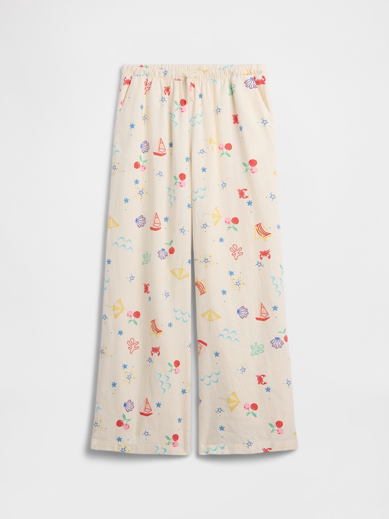Kids Linen-Blend Wide-Leg Pants