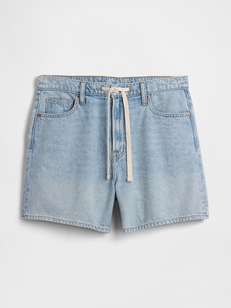 5" Mid Rise SuperSoft Drawstring Denim Shorts