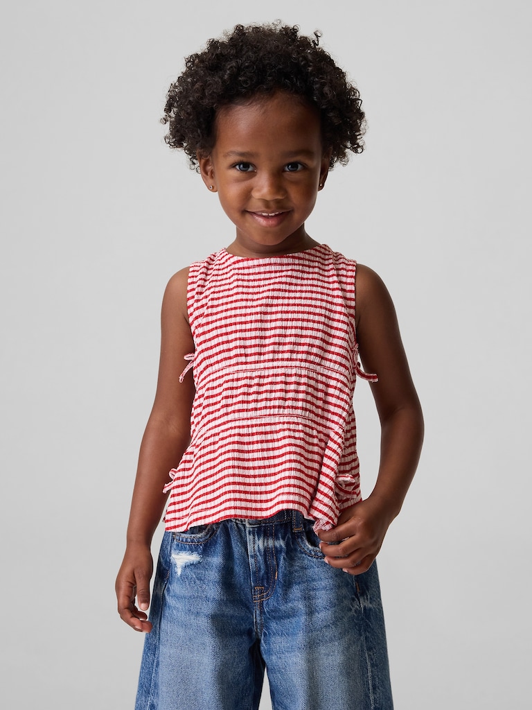 Baby & Toddler Crinkle Knit Bow Top