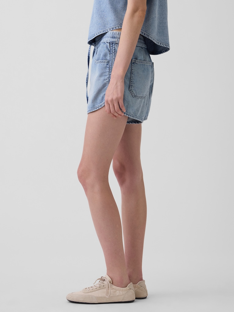 Mid Rise UltraSoft Denim Easy Dolphin Shorts