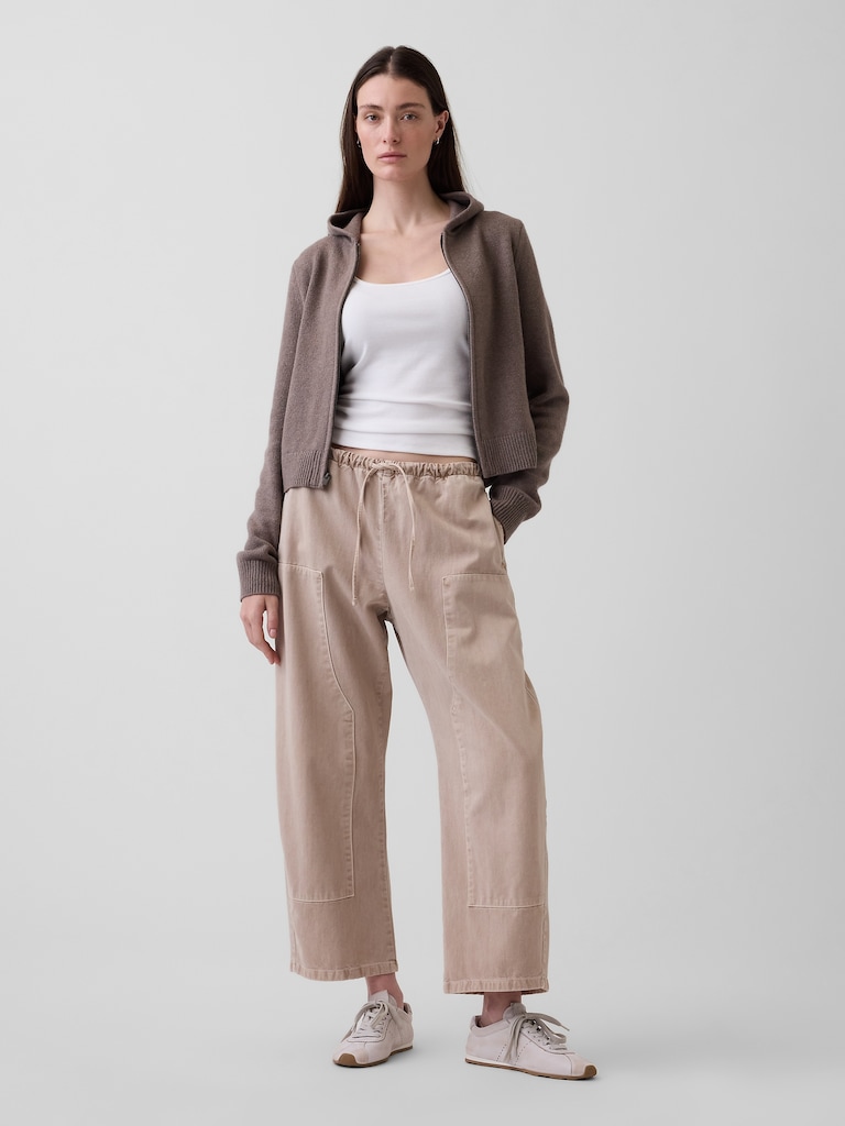 CashSoft Sweater Crop Zip Hoodie