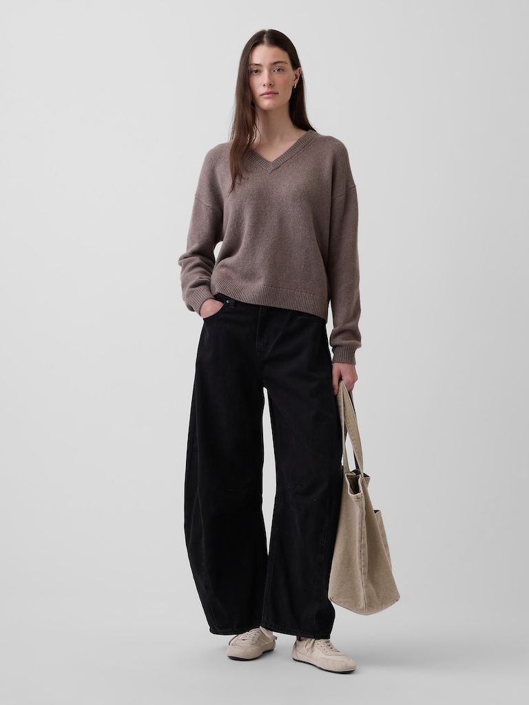 CashSoft Oversized V-Neck Sweater