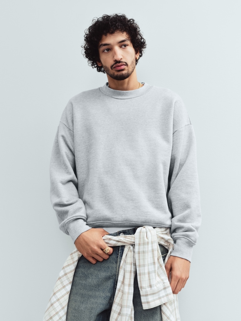 Chemise à ourlet droit en sergé délavé au soleil