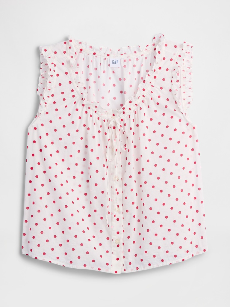 Relaxed Sleeveless Tie-Neck Top