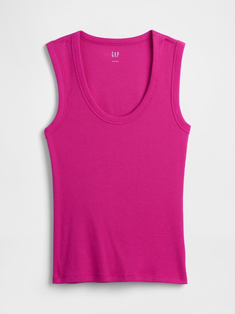 Ribbed Scoopneck Tank Top
