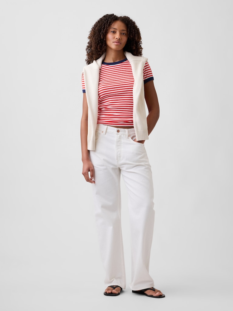 Modern Ribbed Crewneck T-Shirt