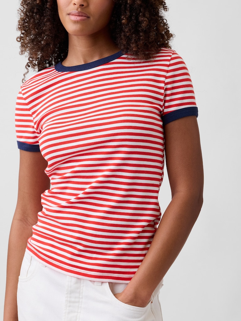 Modern Ribbed Crewneck T-Shirt