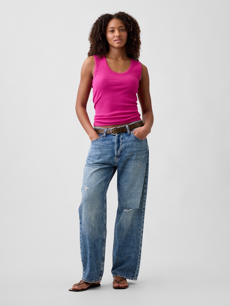 Ribbed Scoopneck Tank Top