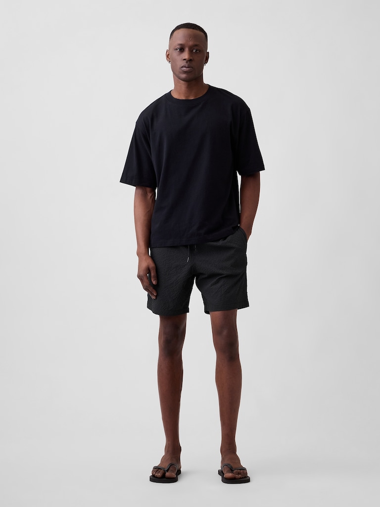 6" Seersucker Swim Trunks