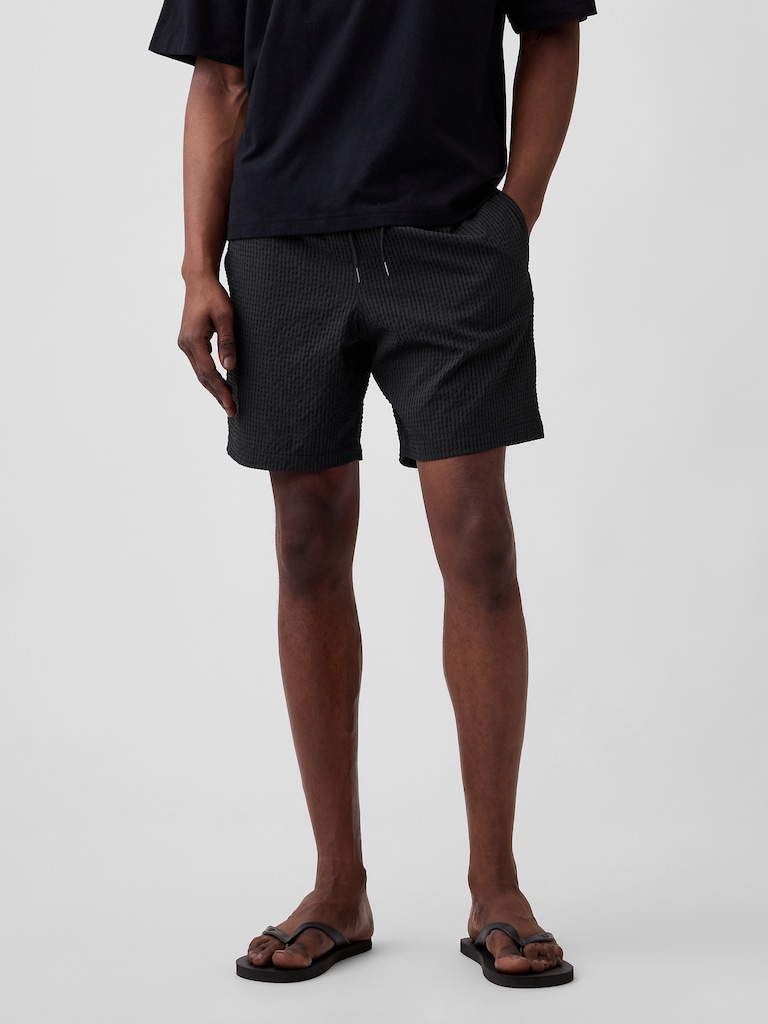 6" Seersucker Swim Trunks