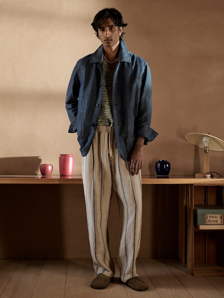 Loose Linen Pull-on Beach Pant
