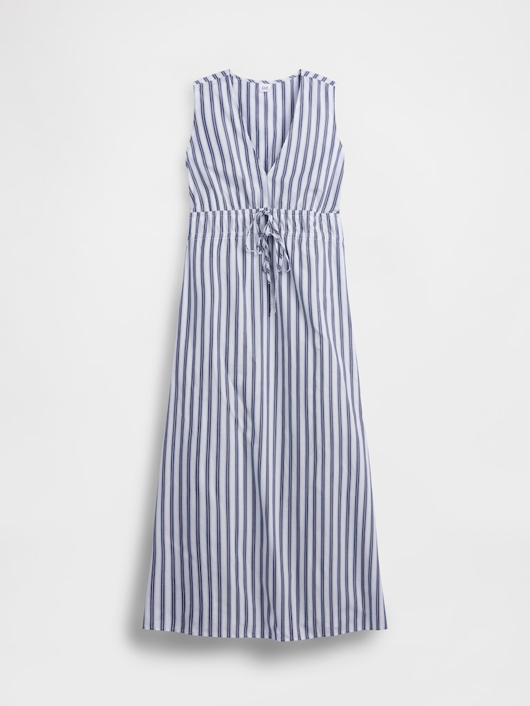 Sleeveless Tie-Front Maxi Dress