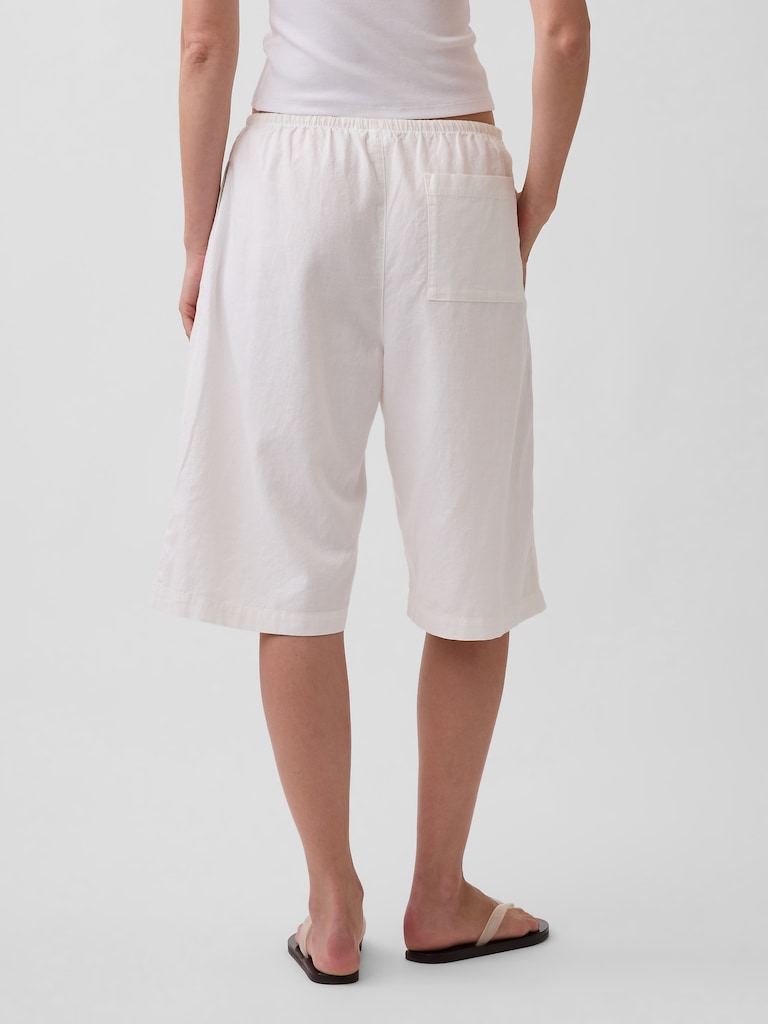 Linen-Blend Relaxed Easy Culotte Pants