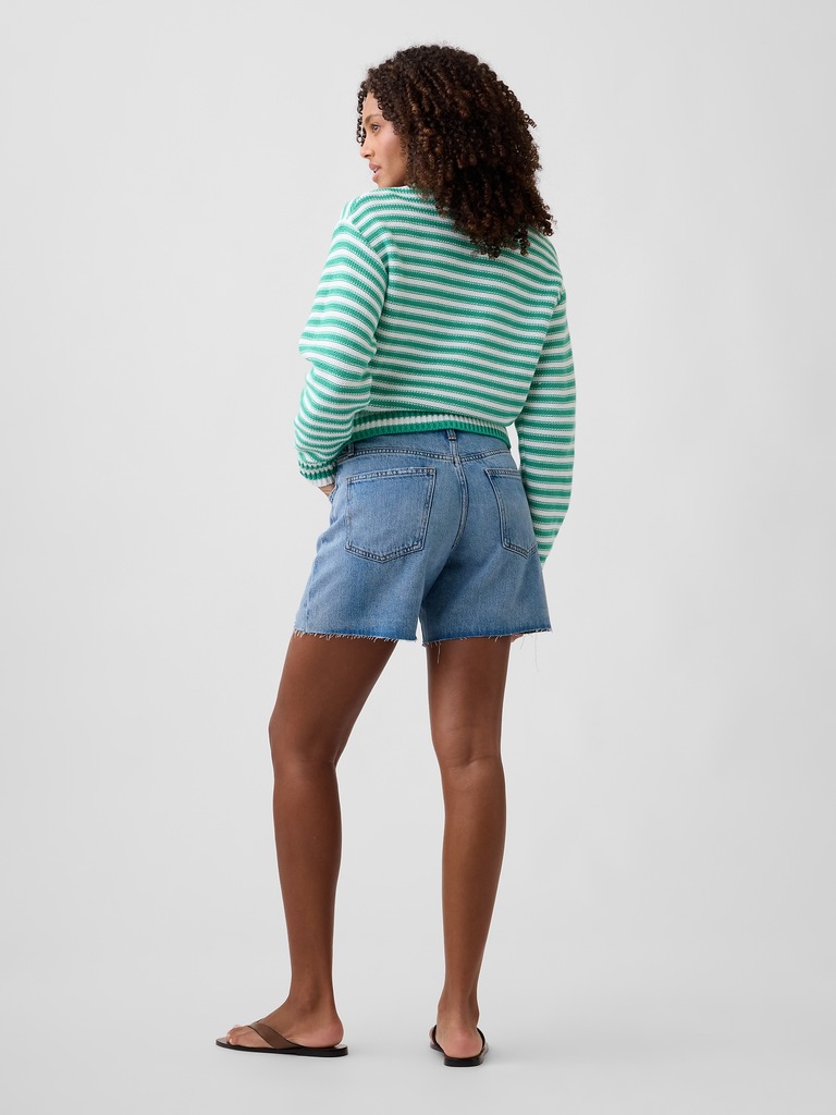 5" Mid Rise Destructed SuperSoft Denim Shorts