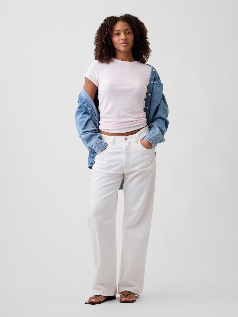 Modern Ribbed Crewneck T-Shirt