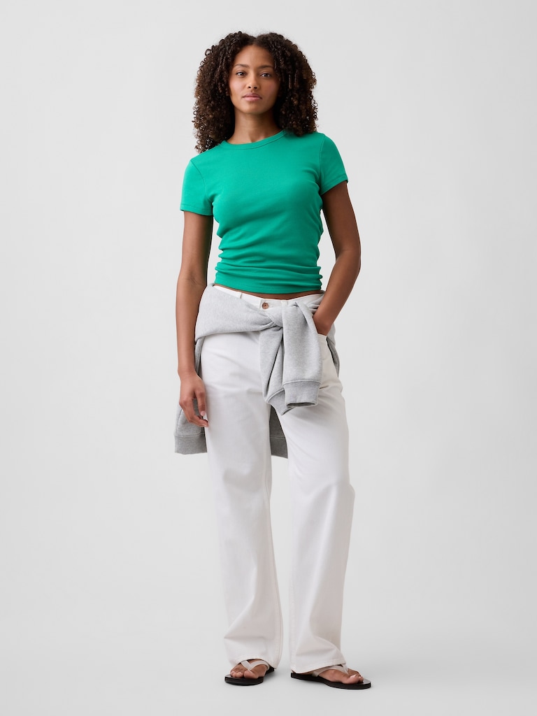 Modern Ribbed Crewneck T-Shirt