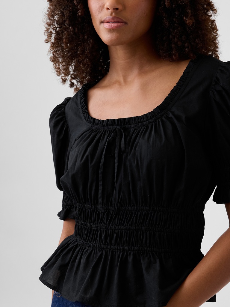 Smocked Puff Sleeve Top