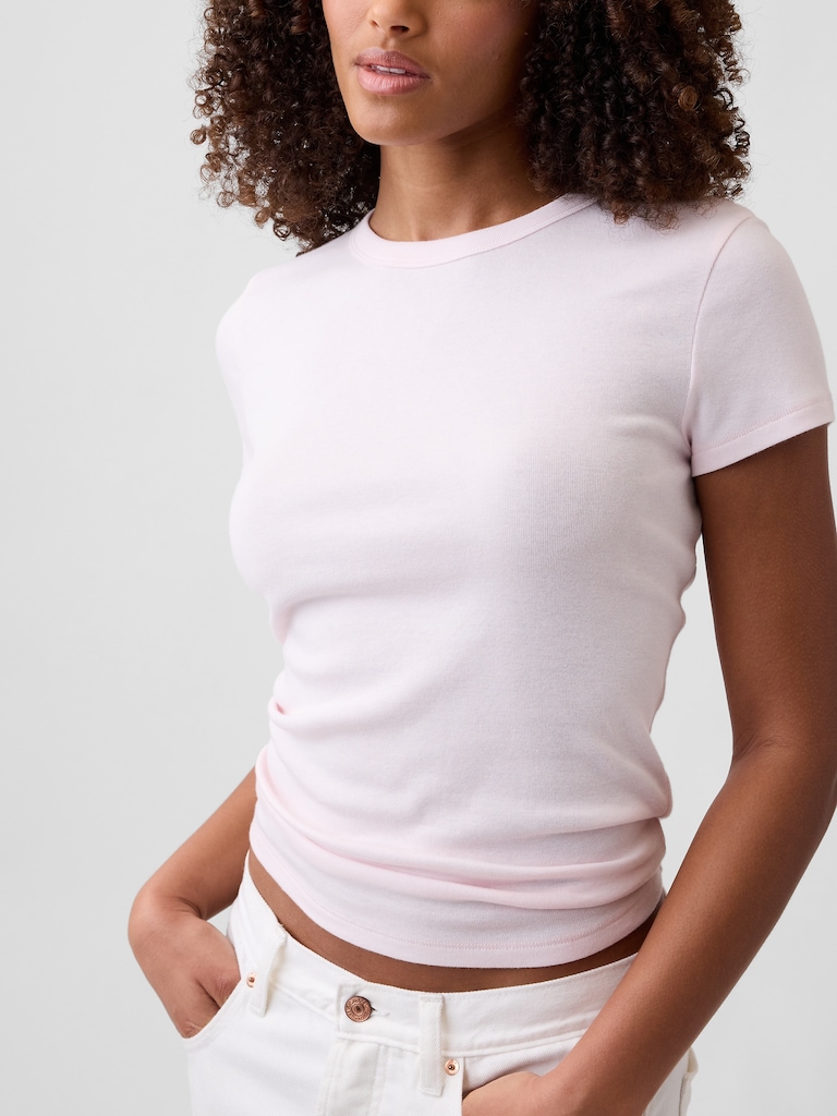 Modern Ribbed Crewneck T-Shirt