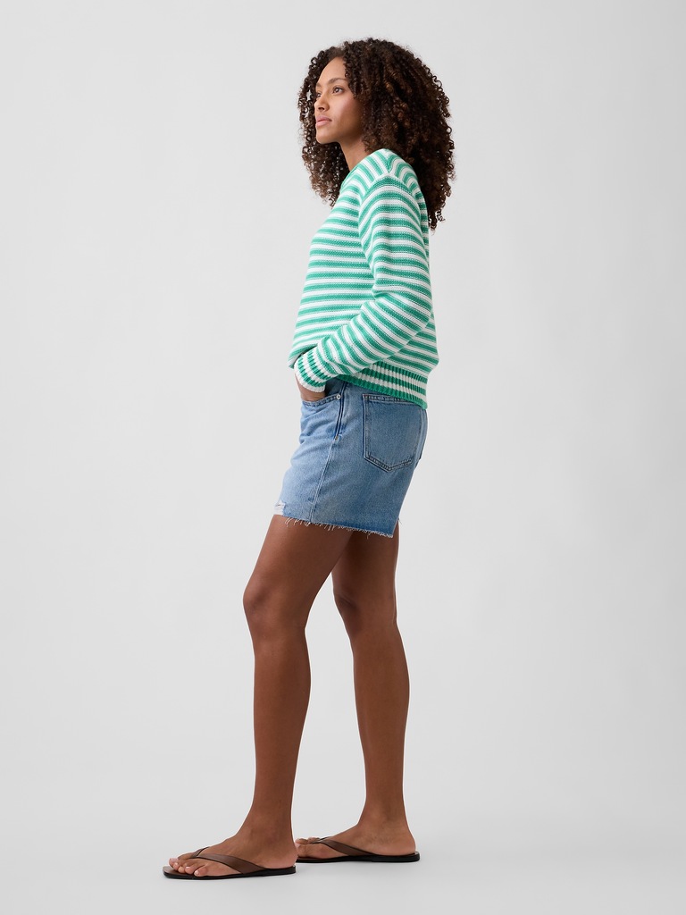 5" Mid Rise Destructed SuperSoft Denim Shorts