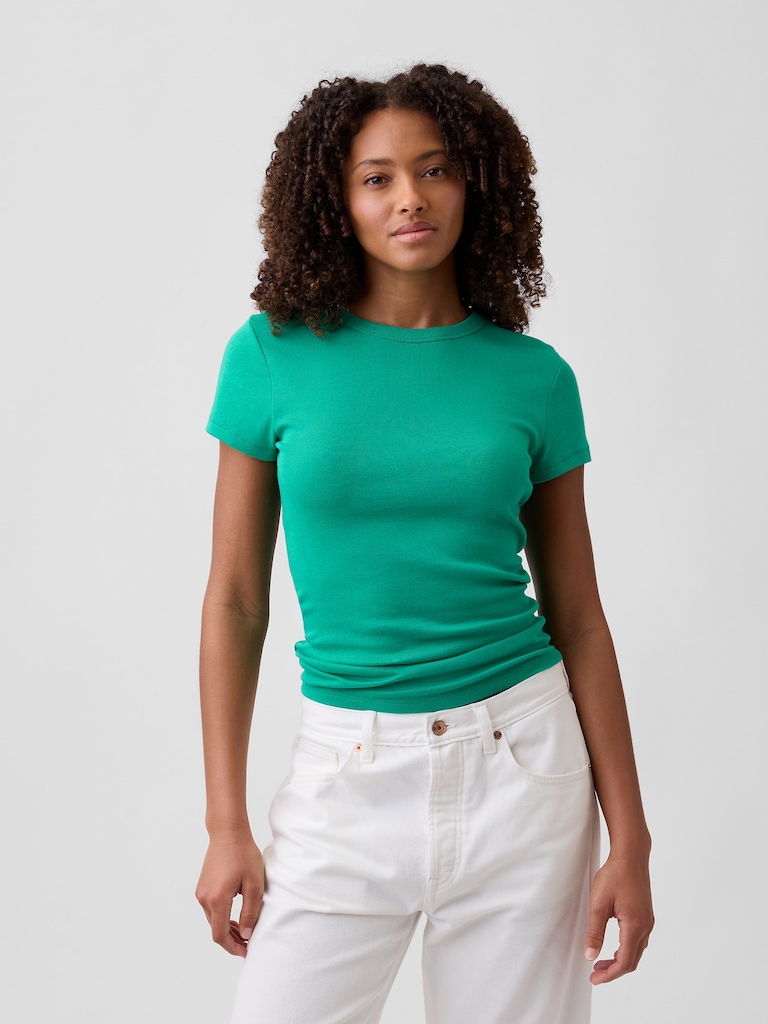 Modern Ribbed Crewneck T-Shirt