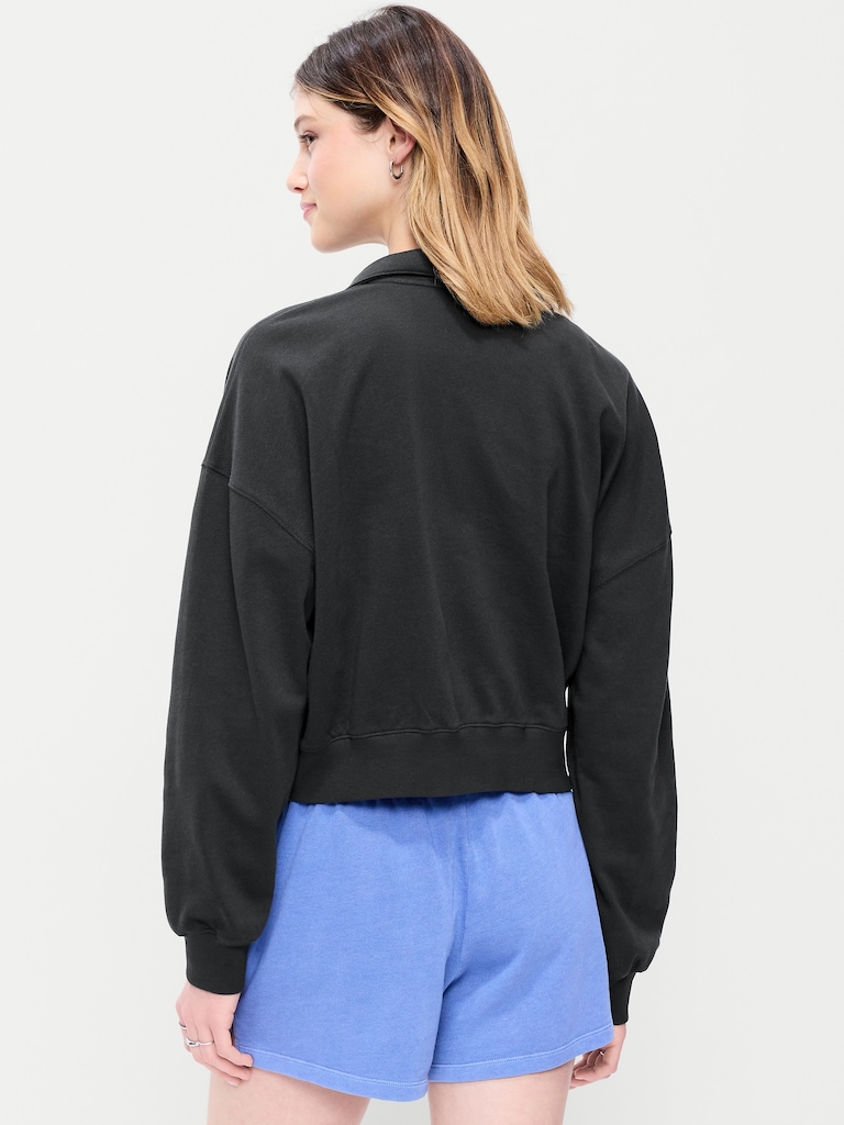 SoComfy Terry Oversized Logo Half-Zip Sweatshirt