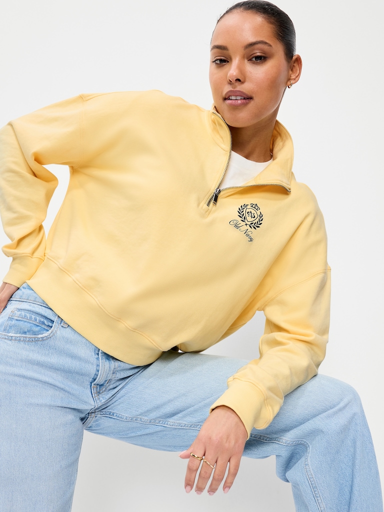 SoComfy Terry Oversized Logo Half-Zip Sweatshirt