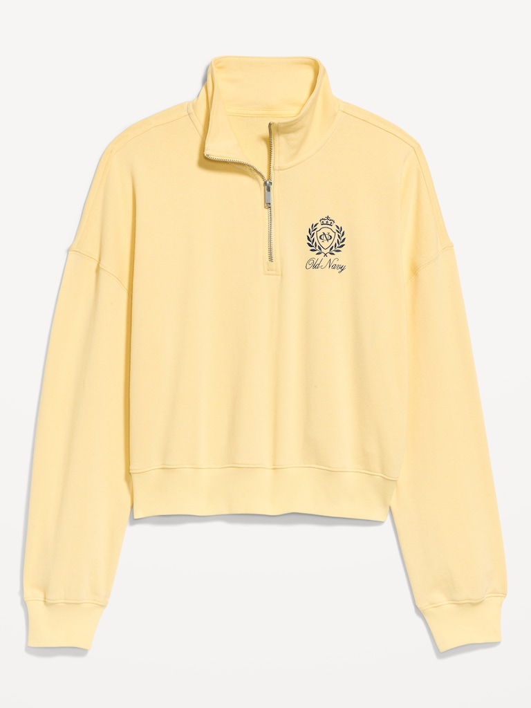 SoComfy Terry Oversized Logo Half-Zip Sweatshirt