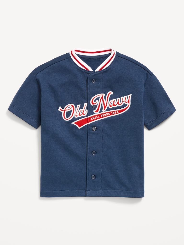Oversized Logo-Graphic Baseball Sweatshirt for Toddler Boys