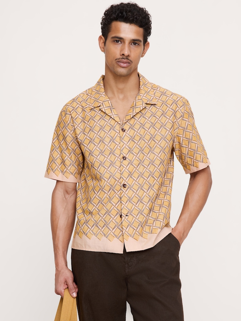 Relaxed-Fit Cotton Slub Resort Shirt
